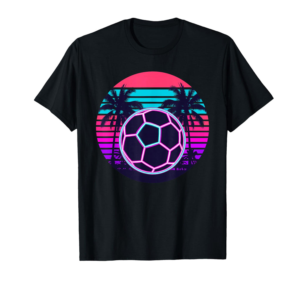 Beach Palm Soccer Ball Football T-Shirt - Novelty Apparel for Adults