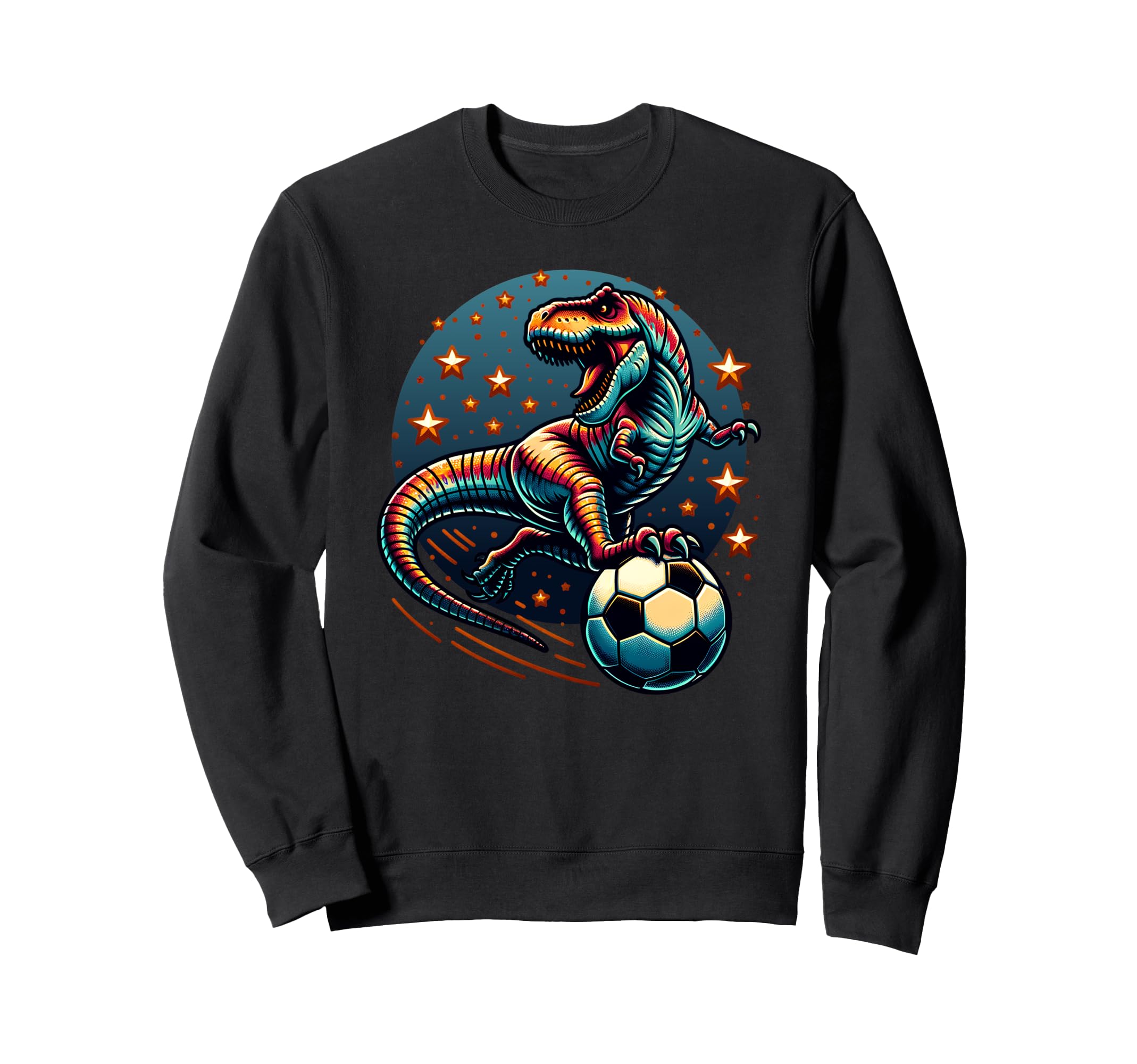 Soccer Player T Rex Dinosaur Sweatshirt - Casual Everyday Wear for Adults