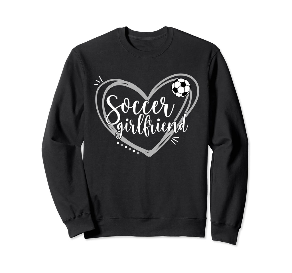 Soccer Girlfriend Heart Soccer Sweatshirt - Aesthetic Graphic Unisex