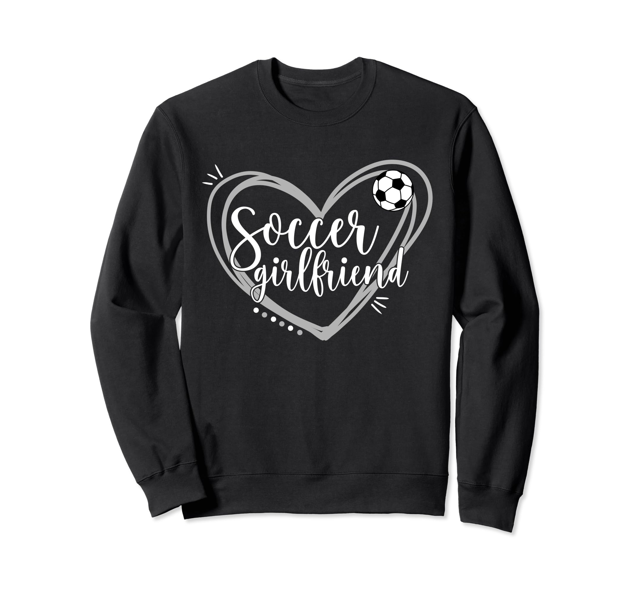 Soccer Girlfriend Heart Soccer Sweatshirt - Aesthetic Graphic Unisex