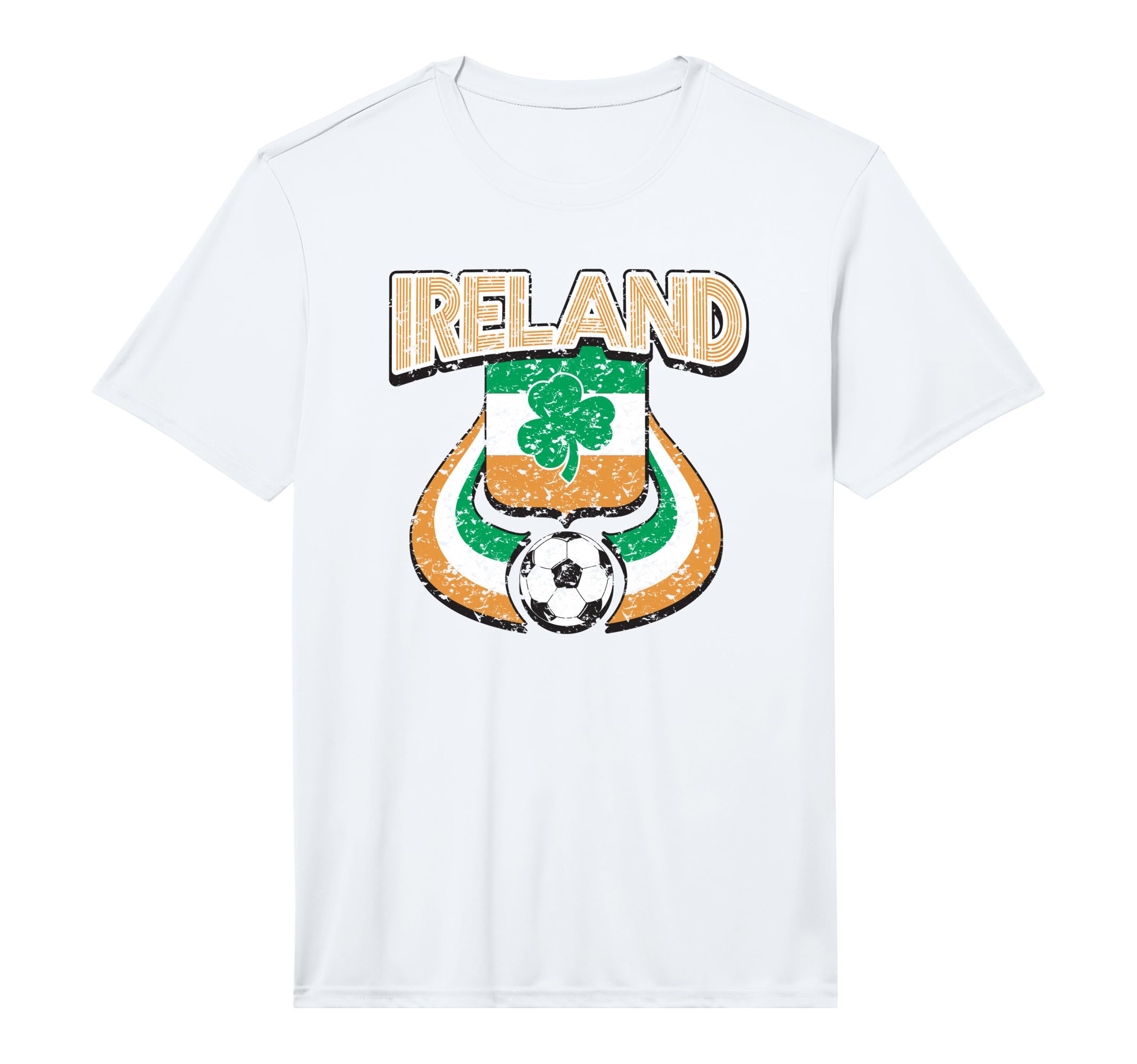 Ireland Soccer Country Flag Shield Irish T-Shirt - Custom Art Print Unisex