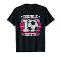 Soccer Birthday 10 Year Old Double T-Shirt - Graphic Print for Adults