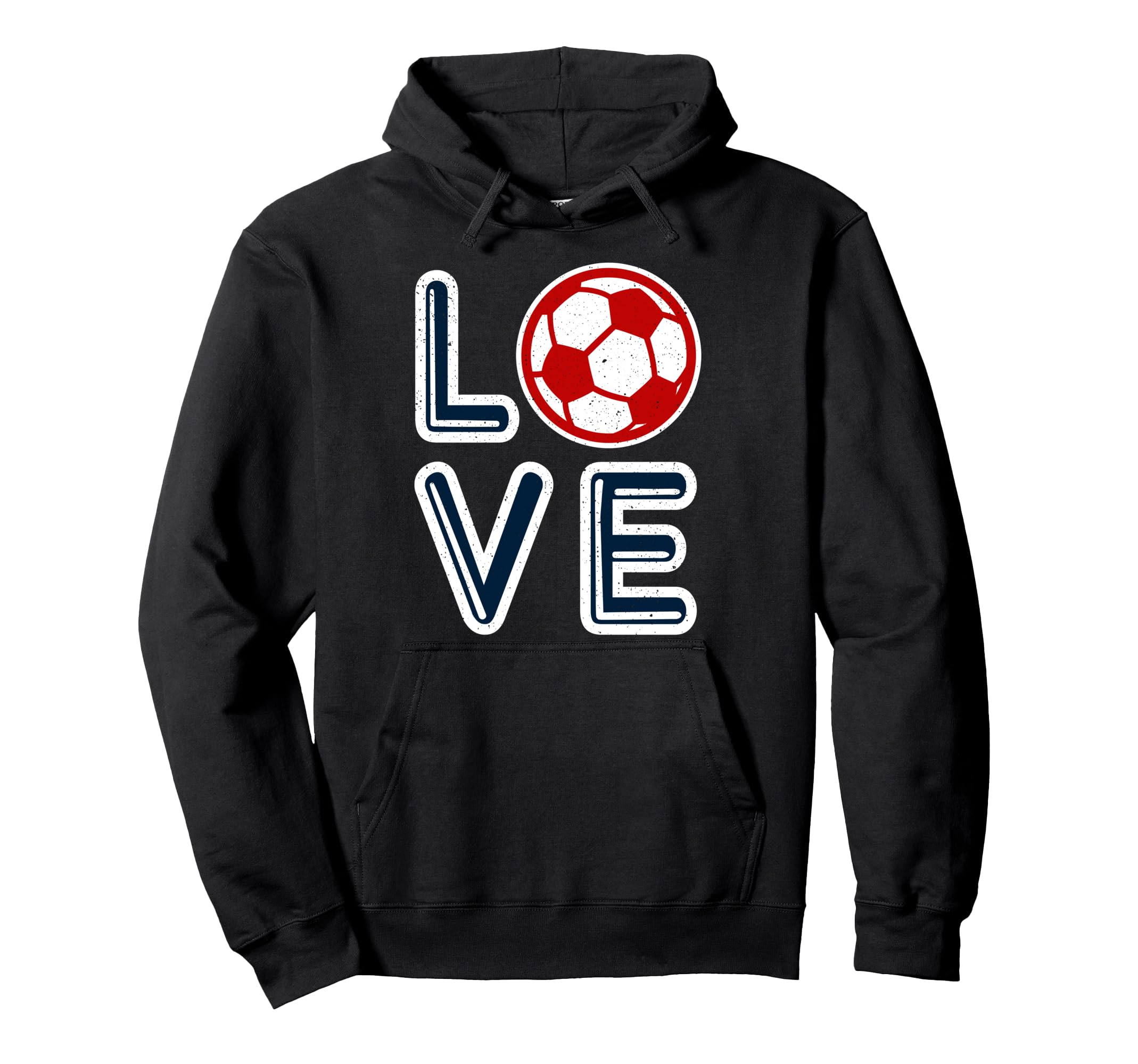 Great Heart I Love Football Soccer Fan Hoodie - Novelty Apparel for Adults