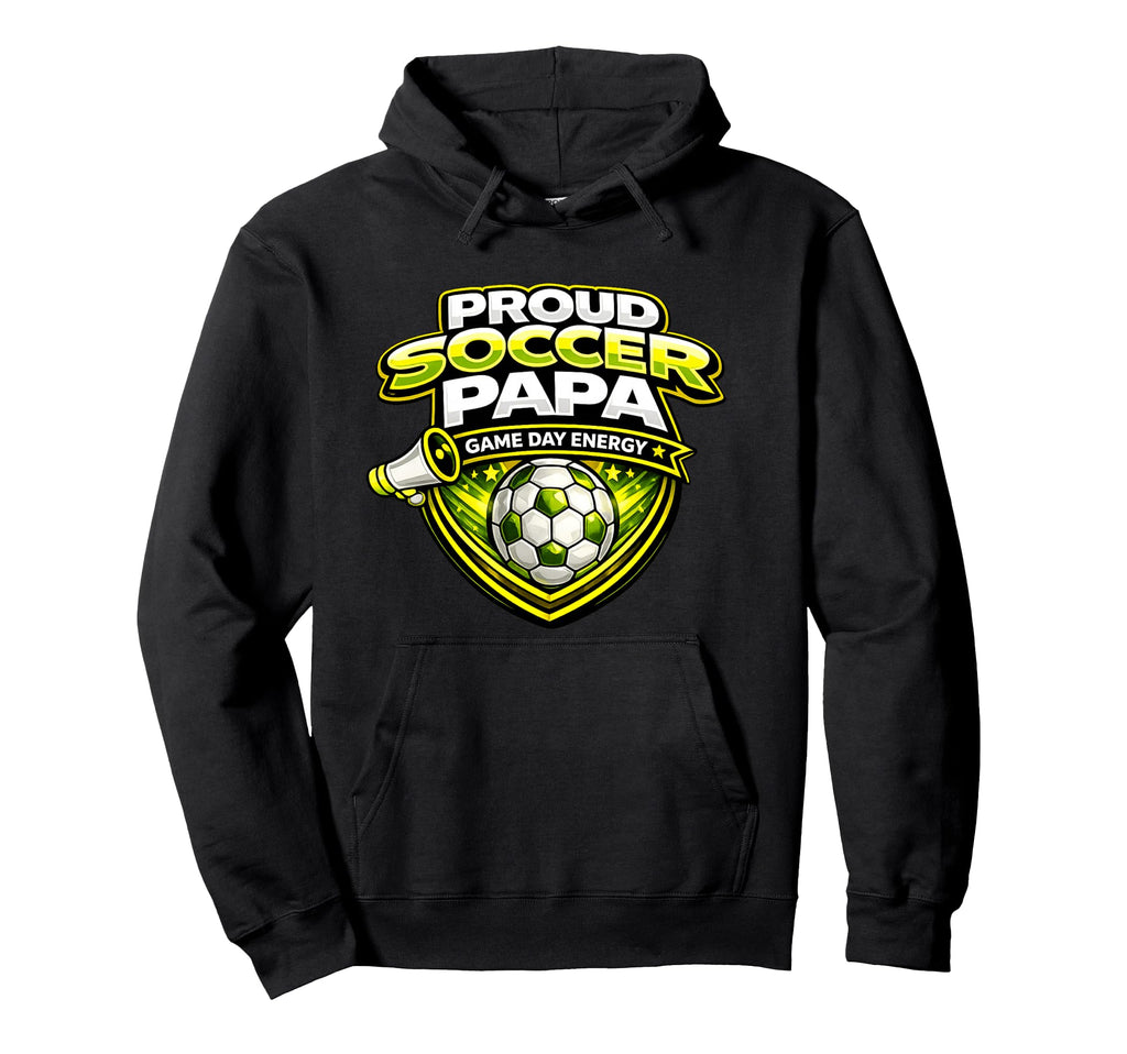 Soccer Papa Funny Proud Game Day Hoodie - Fun Novelty Design for Adults