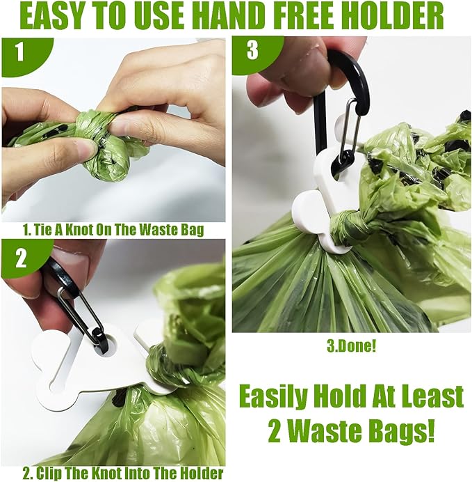 Dog Poop Bag Holder for Leash Attachment Dog Poop Bag Dispenser Dog Waste Bag Dispensers Dog Poop Bag Holders Fit Dog Leash Accessory With Hand Free Holder Carriers,Purple