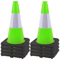 OrangeStar 18" Heavy Duty Traffic Cones 8-Pack Green Safety Cones with Reflective Strip for Construction, Parking Lots, Roadwork, Weatherproof, Stable Base for Traffic Control, Events, Emergency