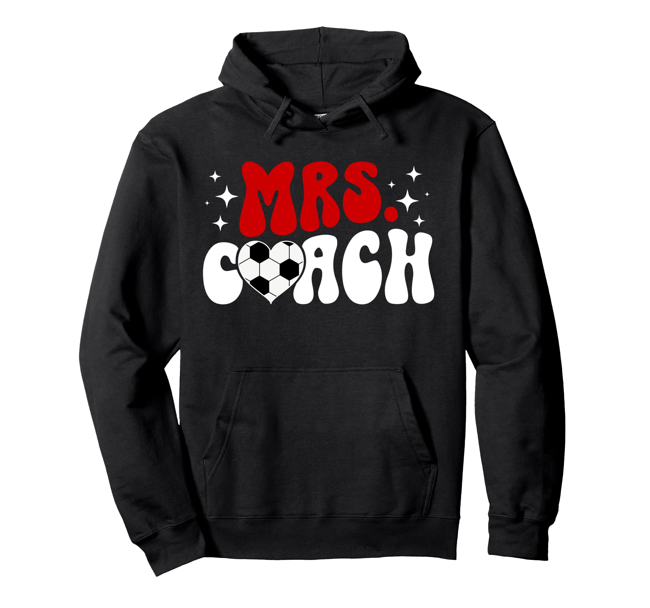 Mrs Coach Groovy Soccer Coach Wife Hoodie - Fun Novelty Design Unisex