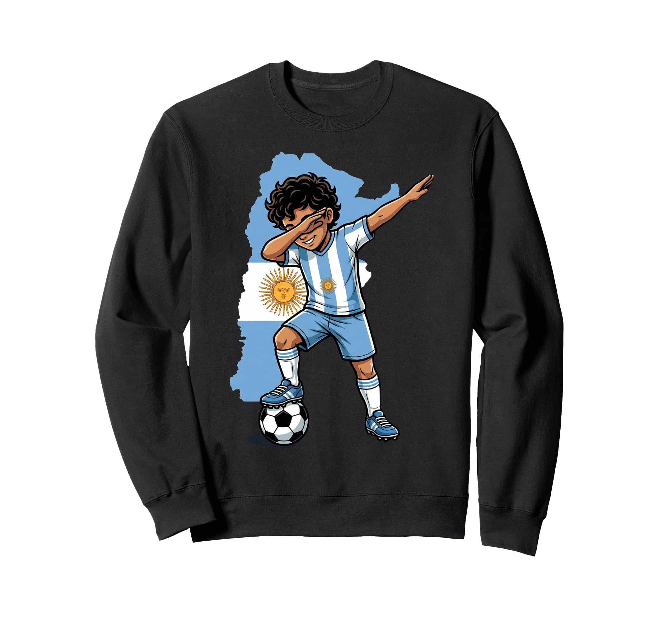 Argentina Soccer Dab Flag Football Sweatshirt - Aesthetic Graphic Men Women