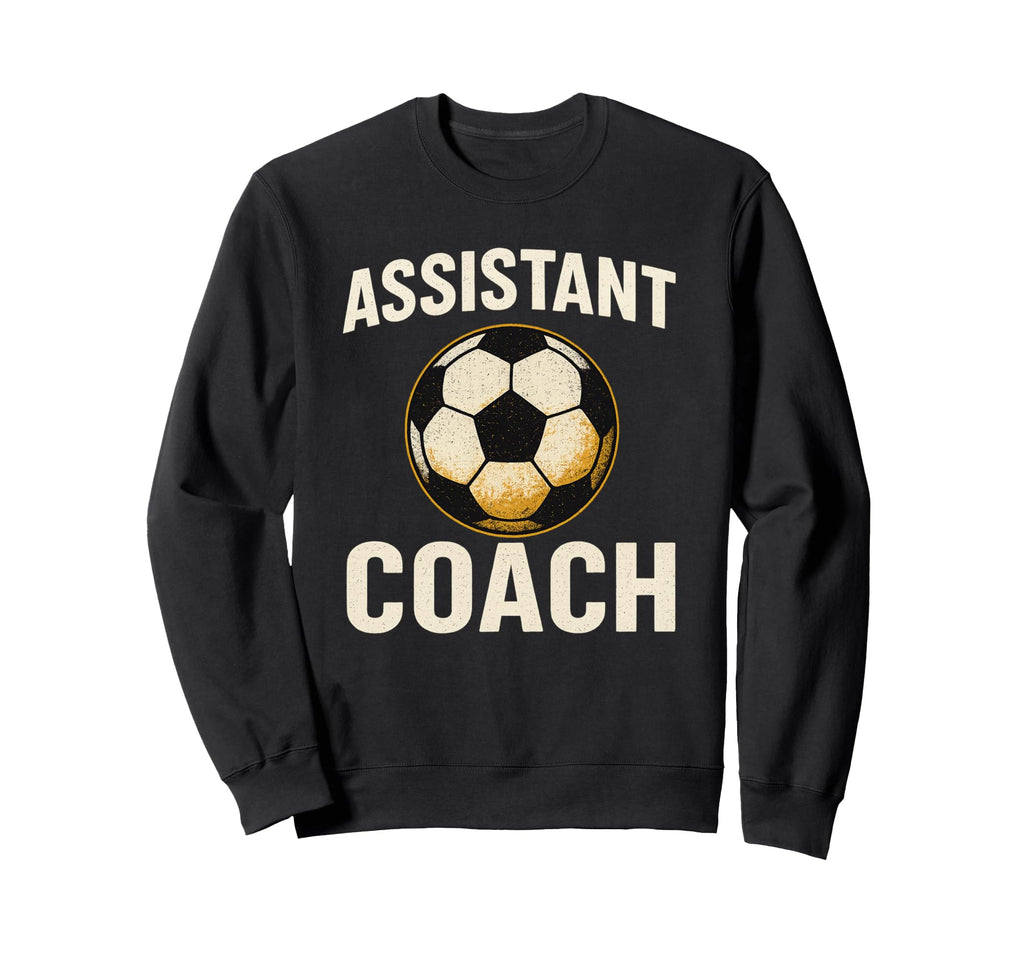 Assistant Soccer Coach Distressed Ball Sweatshirt - Minimalist Print Unisex