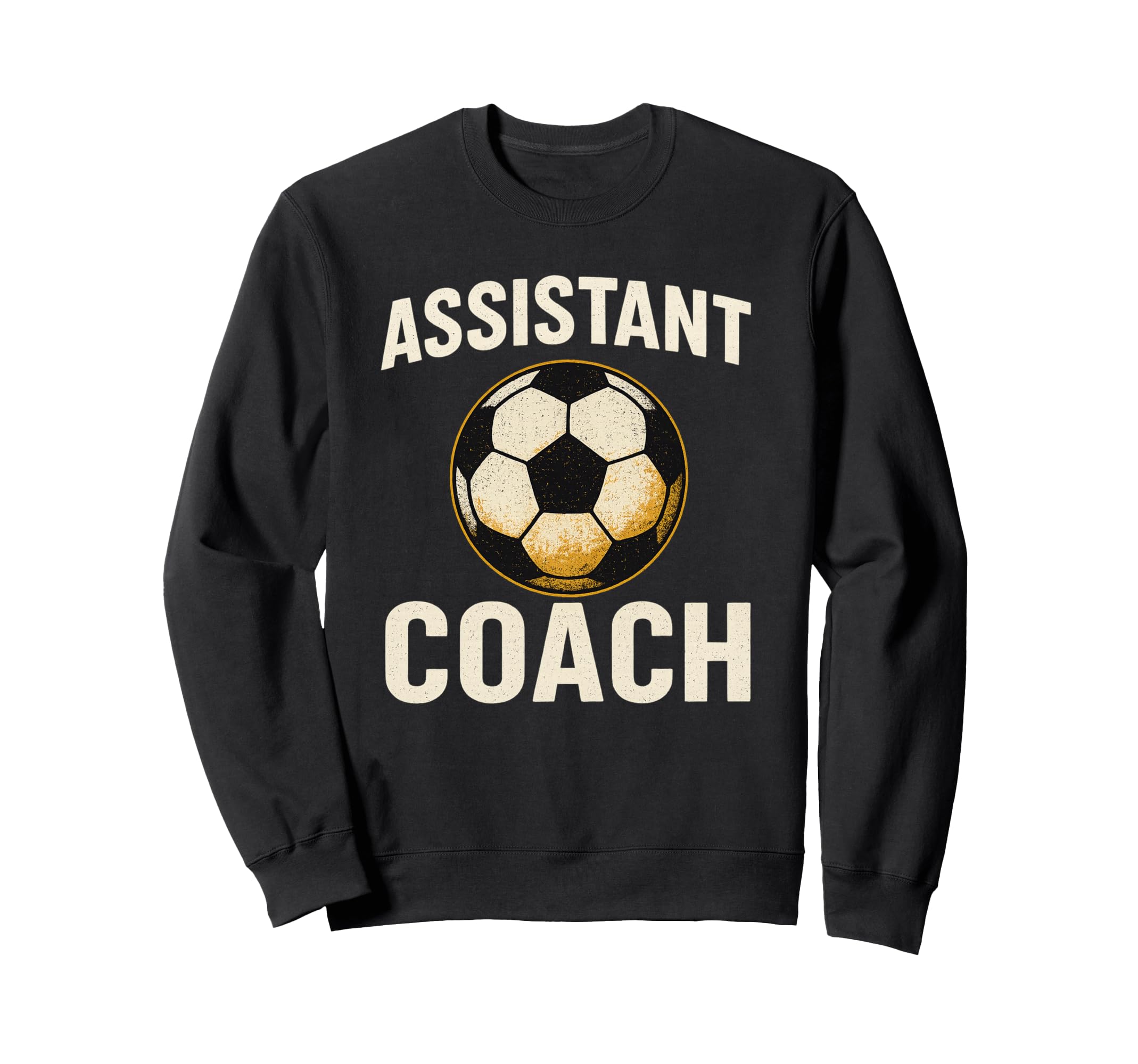Assistant Soccer Coach Distressed Ball Sweatshirt - Minimalist Print Unisex
