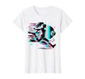 Vaporwave Glitch Art Female Soccer Player T-Shirt - Trendy Graphic Unisex