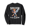 Valentines Day Soccer Football Lover Sweatshirt - Unique Graphic Unisex