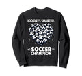 100 Days School Soccer Heart Love Sweatshirt - Unique Graphic Men Women