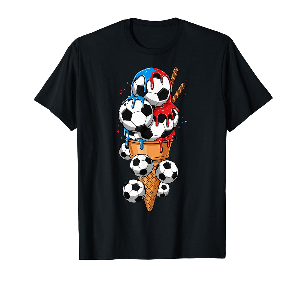 Soccer Ice Cream Fun Sports Lovers T-Shirt - Aesthetic Graphic Men Women