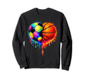 Soccer Basketball Drip Heart Sports Sweatshirt - Trendy Graphic Men Women