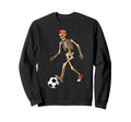 Funny Skeleton Soccer Balls Football Sweatshirt - Unique Graphic Unisex