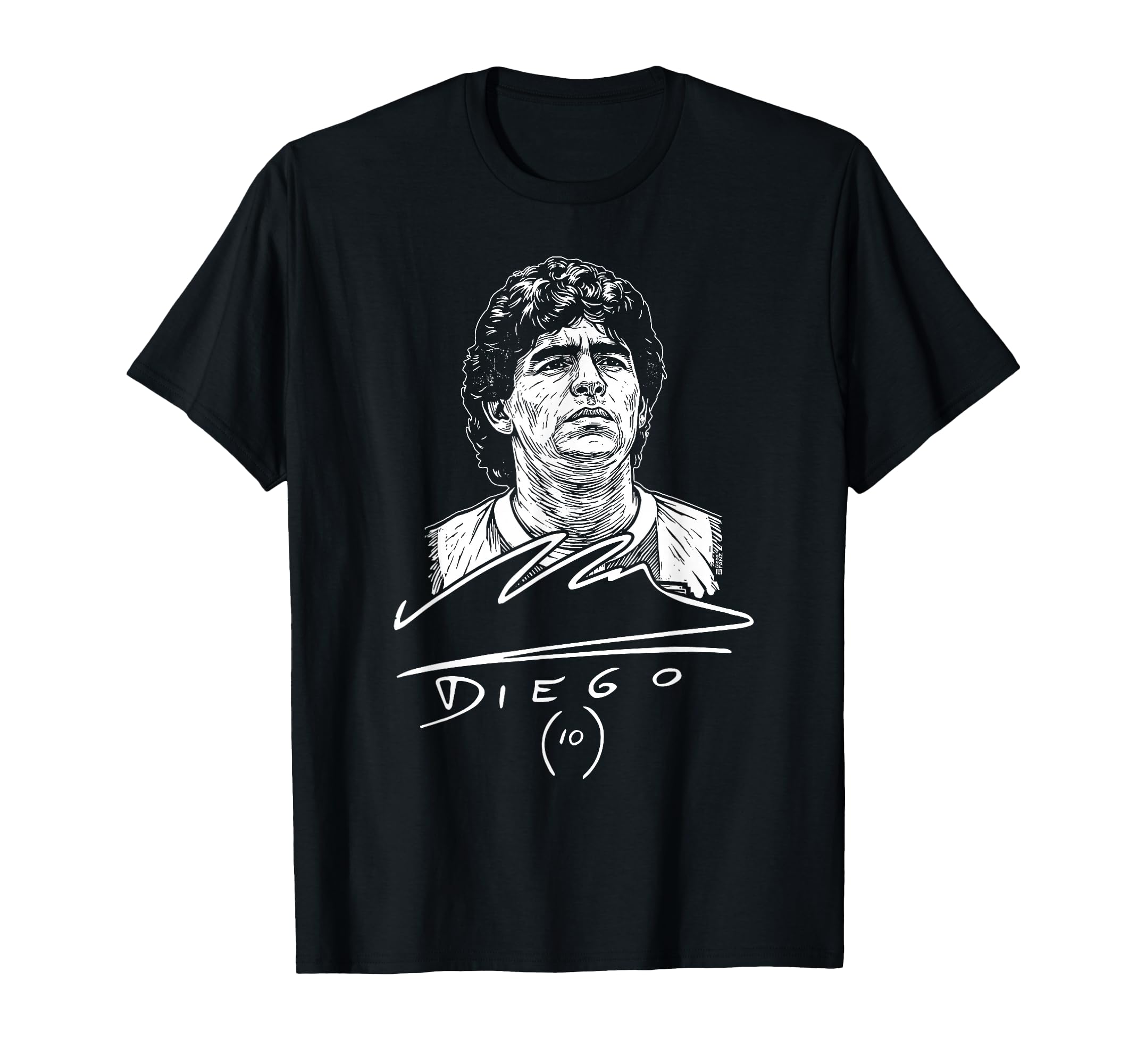 Diego Maradona Autograph Soccer Icon T-Shirt - Novelty Apparel Unisex