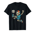 Soccer Skeleton Player Street T-Shirt - Casual Everyday Wear Men Women