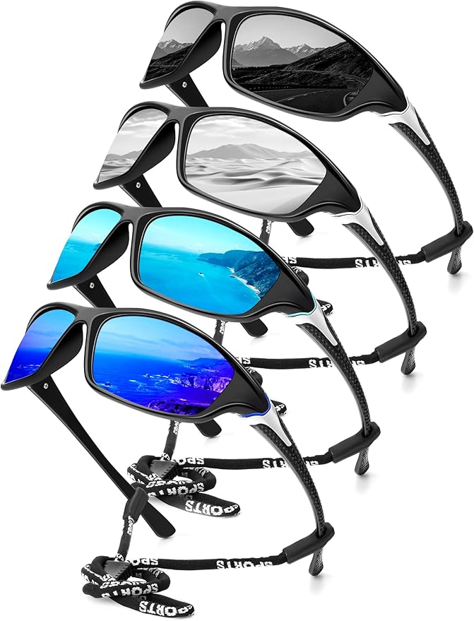 KALIYADI Polarized Sunglasses-Men Sports Sunglassses: Mens Sunglasses with UV Protection for Fishing Driving Cycling Running