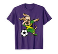 Dabbing Dog Jamaica Soccer Jamaican T-Shirt - Streetwear Style for Adults