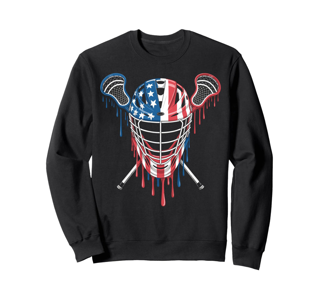 Lacrosse Goalie Lax Goalkeeper America Sweatshirt - Trendy Graphic Unisex