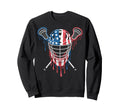 Lacrosse Goalie Lax Goalkeeper America Sweatshirt - Trendy Graphic Unisex