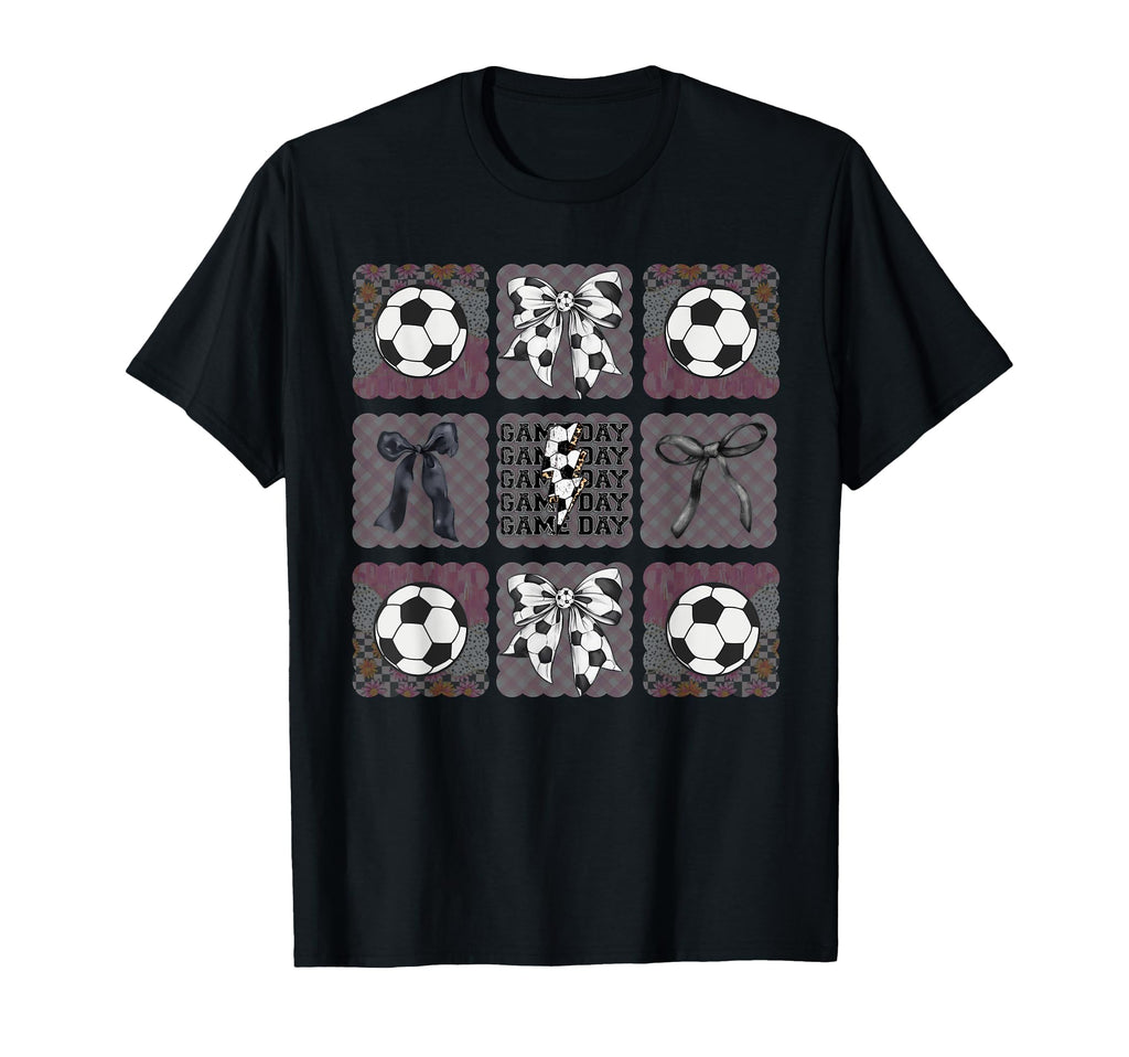 Coquette Bow Preppy Soccer Mom T-Shirt - Minimalist Print for Adults