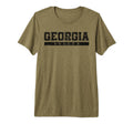 Georgia Soccer Black Text Tri Blend T-Shirt - Minimalist Print for Adults