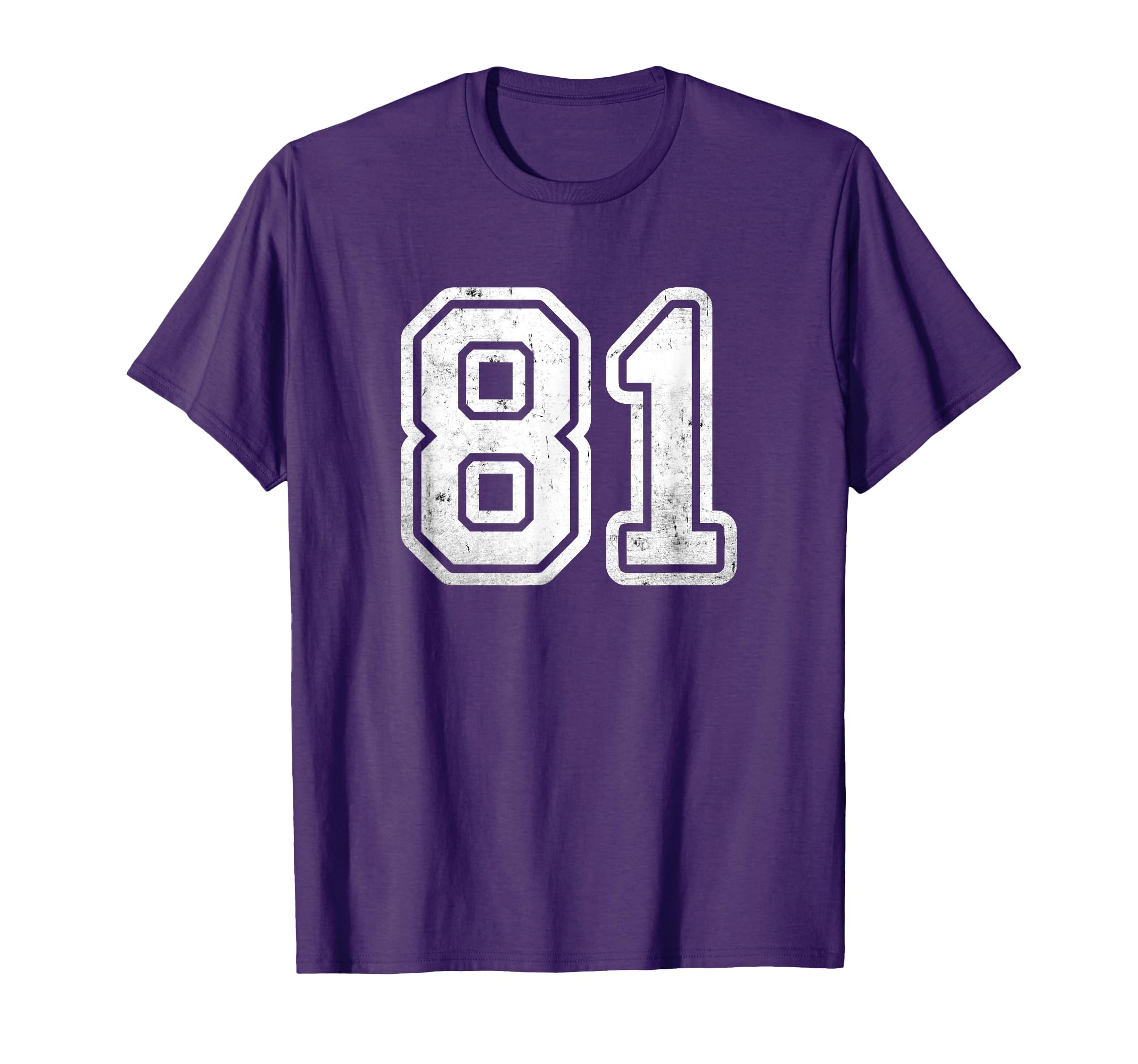 81 White Sports Team Varsity Number T-Shirt - Custom Art Print Men Women