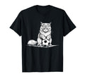 Soccer Cat Playing Ball Funny Kitten T-Shirt - Fun Novelty Design Unisex