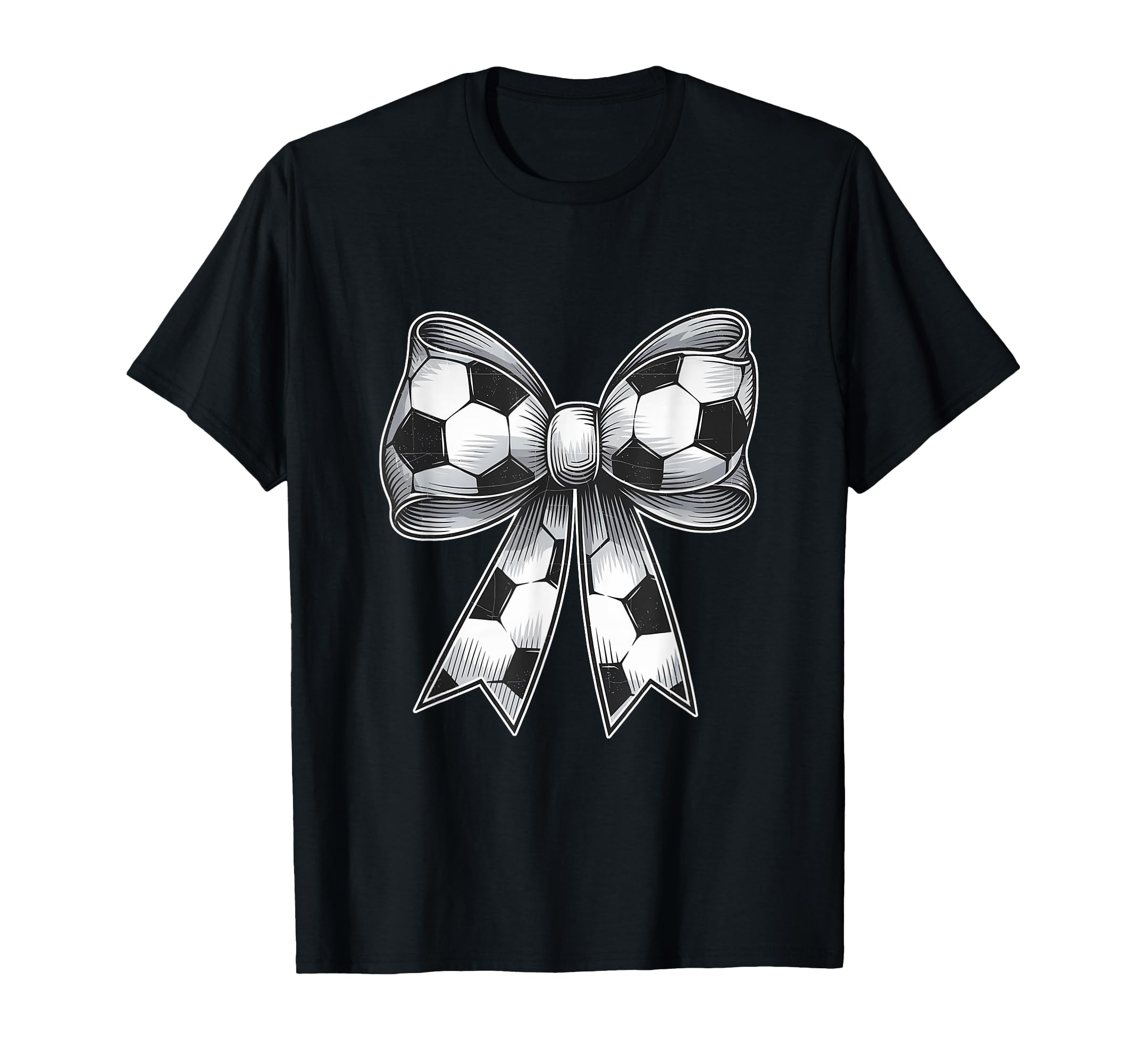 Soccer Ball Coquette Bow Soccer T-Shirt - Custom Art Print Men Women