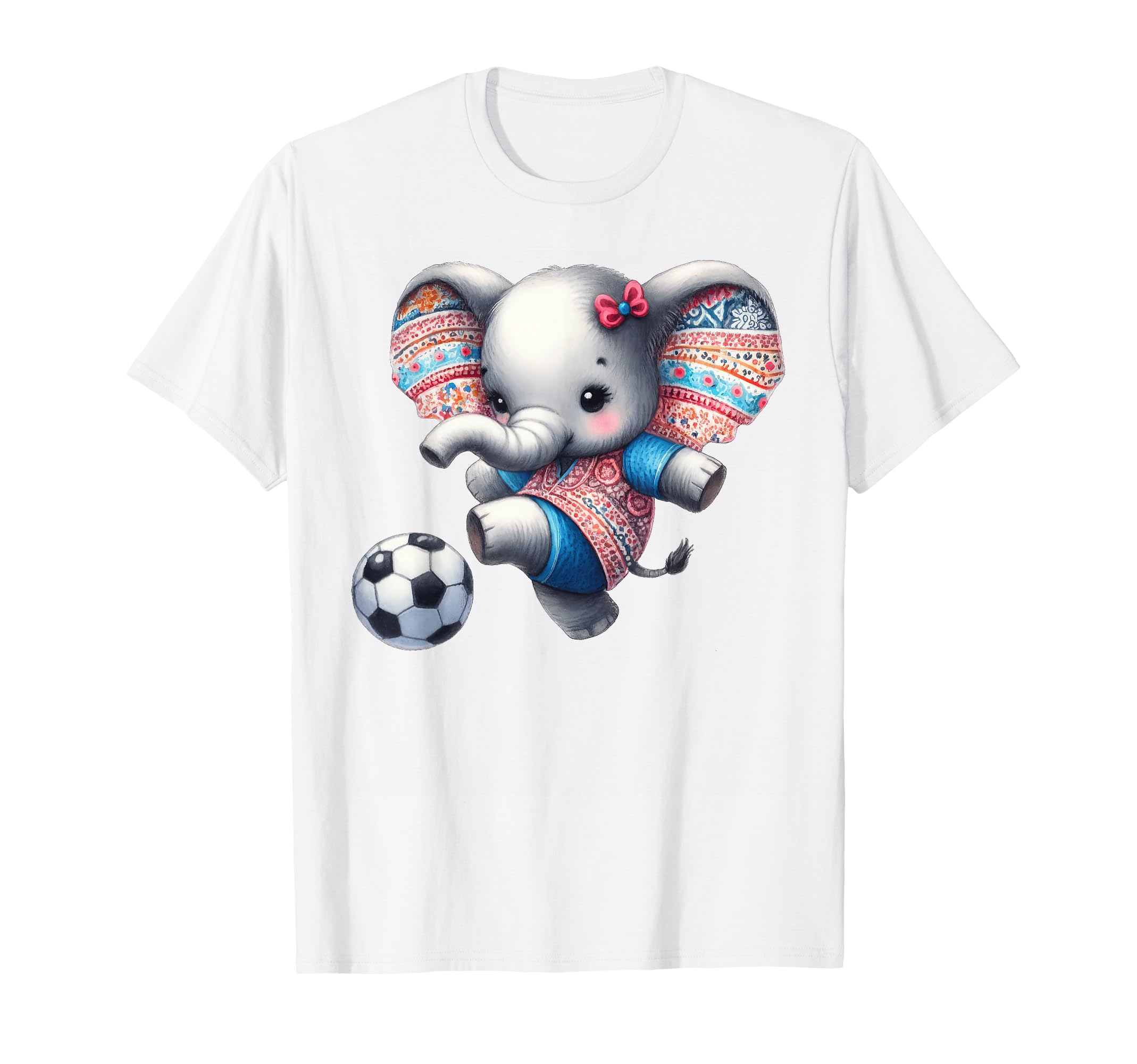 Elephant Kicking Soccer Ball T-Shirt - Fun Novelty Design for Adults