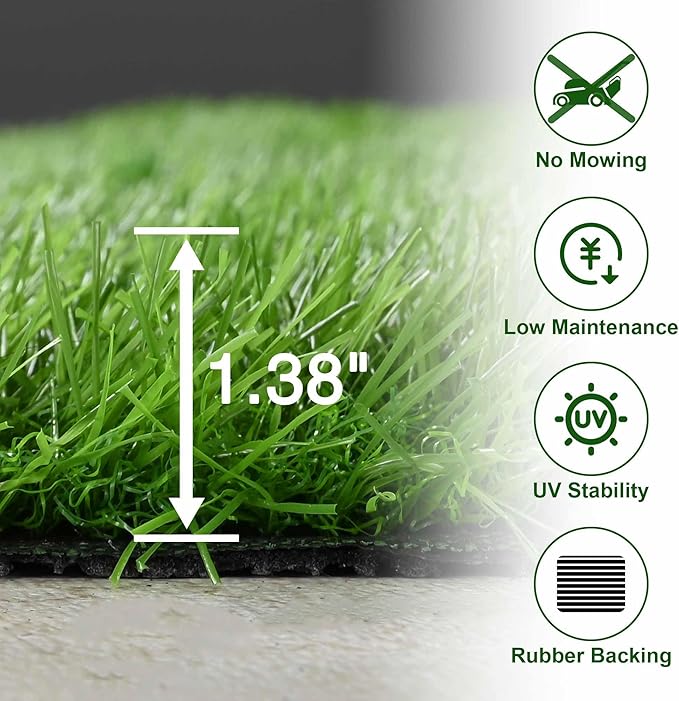 Yescom Sports Sled Strips Turf Gym Turf Flooring 50'x3'(150 Sq.Ft) 1.38" H for Weight Sled Push Gym Equipment Outdoor Indoor Use