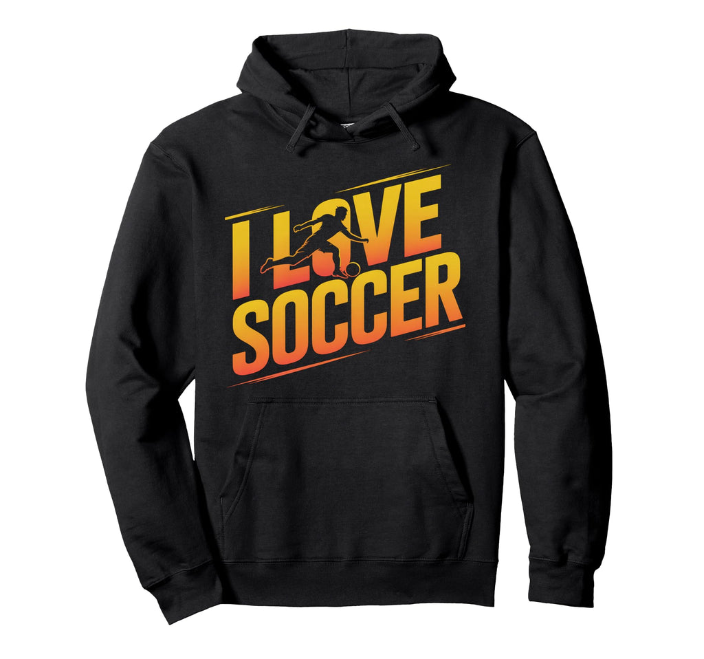 I Love Soccer Enthusiast Player Hoodie - Aesthetic Graphic for Adults