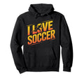 I Love Soccer Enthusiast Player Hoodie - Aesthetic Graphic for Adults