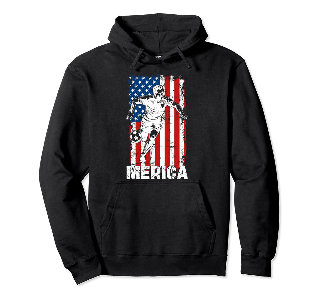 Merica Soccer Player Usa American Hoodie - Fun Novelty Design for Adults