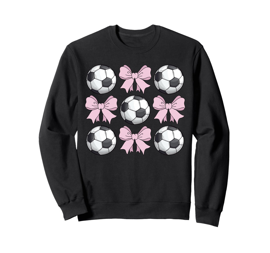 Soccer Coquette Bow Soccer Sweatshirt - Aesthetic Graphic for Adults