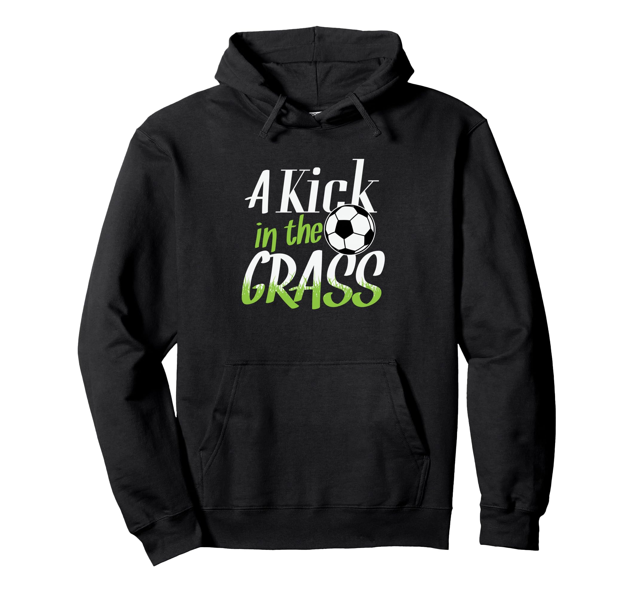 Soccer Goal Kick Kick Grass Hoodie - Minimalist Print Men Women