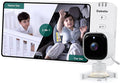 BABELIO Wireless Baby Car Camera with 5" HD Night Vision, Battery-Powered Rear Facing Car Seat Monitor for Kids and Pet, Easy Install 360° Rotatable Backseat Mirror, Newborns Travel Essentials Gifts
