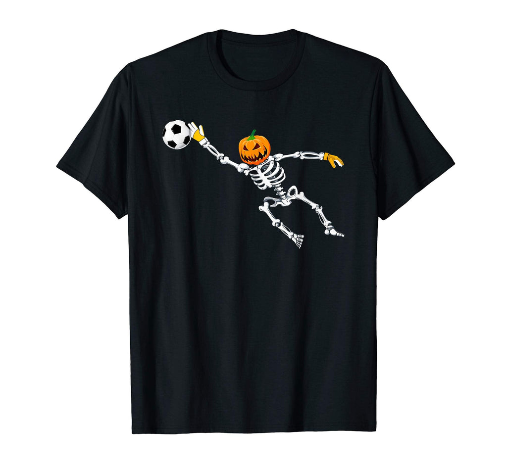 Skeleton Soccer Goalkeeper T-Shirt - Fun Novelty Design Men Women