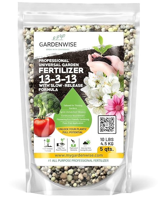 Professional Universal Garden Fertilizer 13-3-13 with Slow-Release Formula (5 QUARTS)