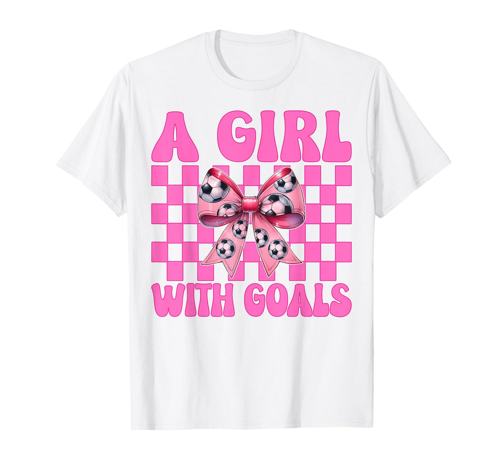 Be Goals Soccer Coquette Bow T-Shirt - Graphic Print for Adults