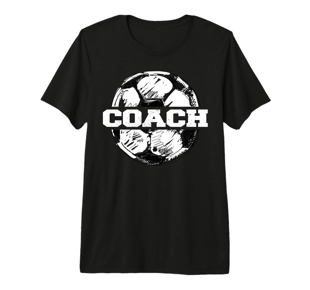 Mens Soccer Coach Soccer Ball Split T-Shirt - Minimalist Print Men Women