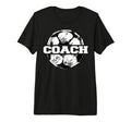 Mens Soccer Coach Soccer Ball Split T-Shirt - Minimalist Print Men Women