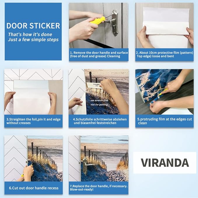 3D Door Stickers - Buddha Statue Murals - Peel & Stick - Self-Adhesive Decals - Removable PVC Waterproof Door Poster - 37.4" x 82.7" for Bedroom & Living Room