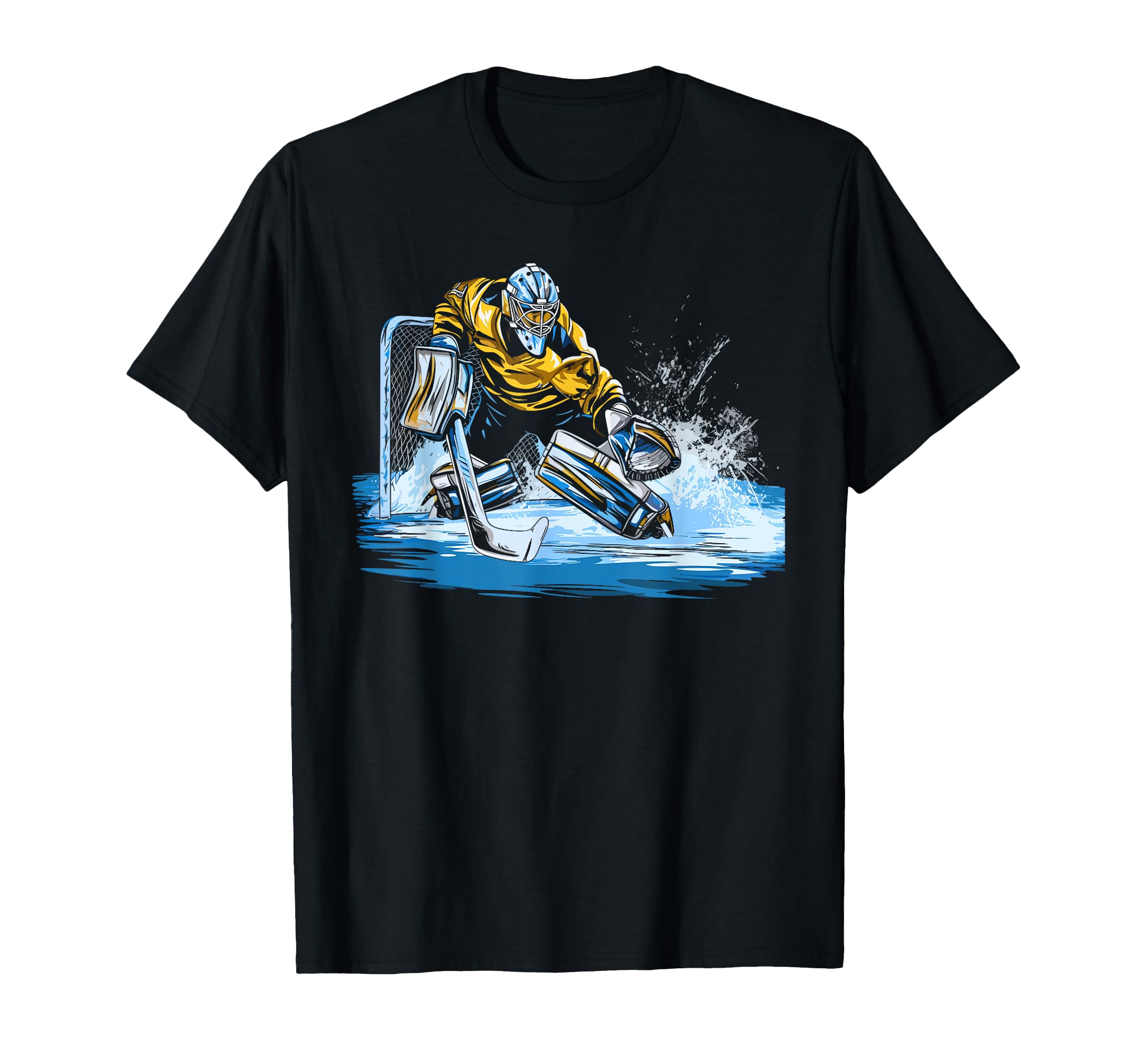 Ice Hockey Goalie Goaltender Keeper T-Shirt - Unique Graphic Men Women