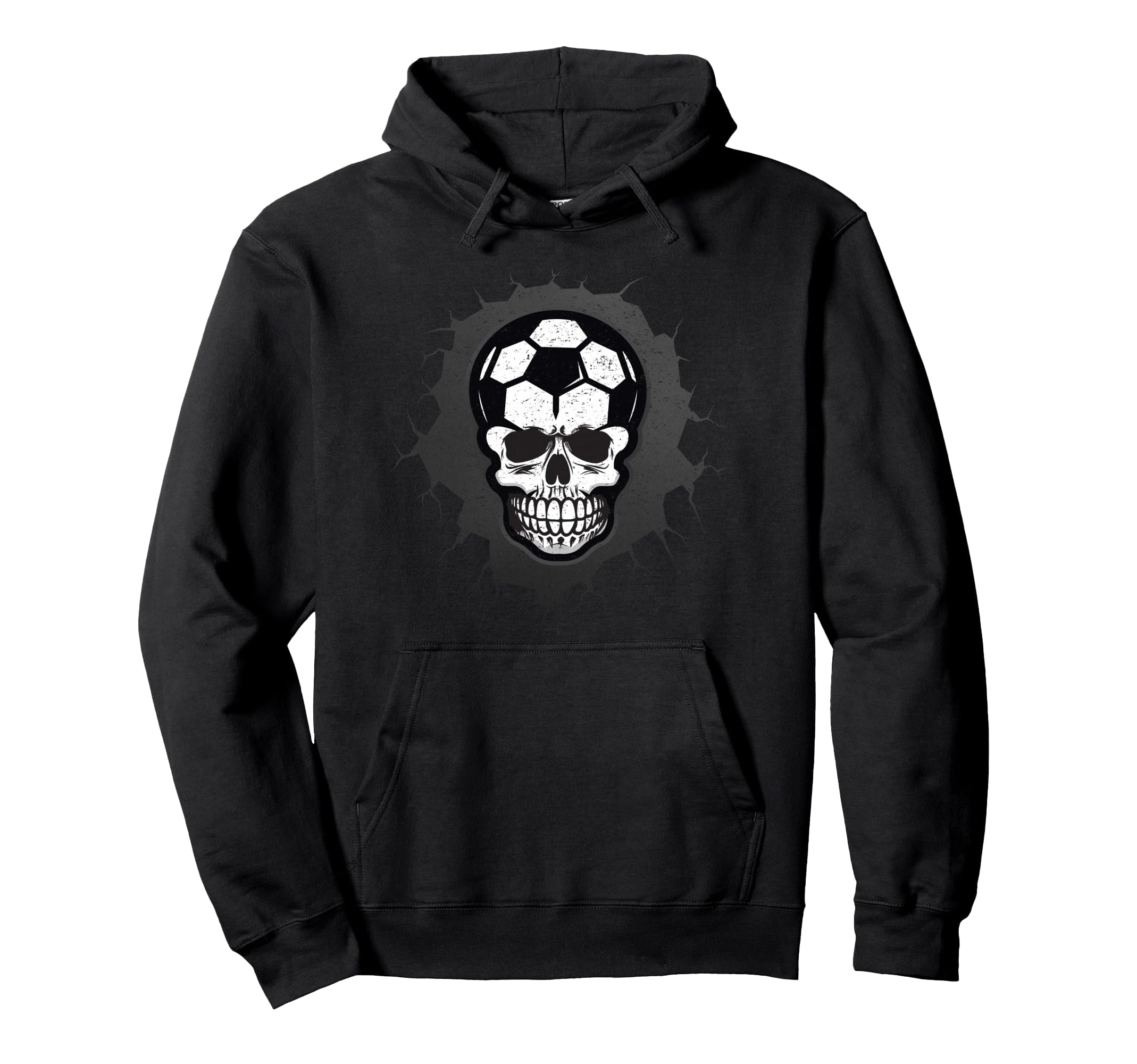 Soccer Skull Halloween Skeleton Sporty Hoodie - Novelty Apparel for Adults