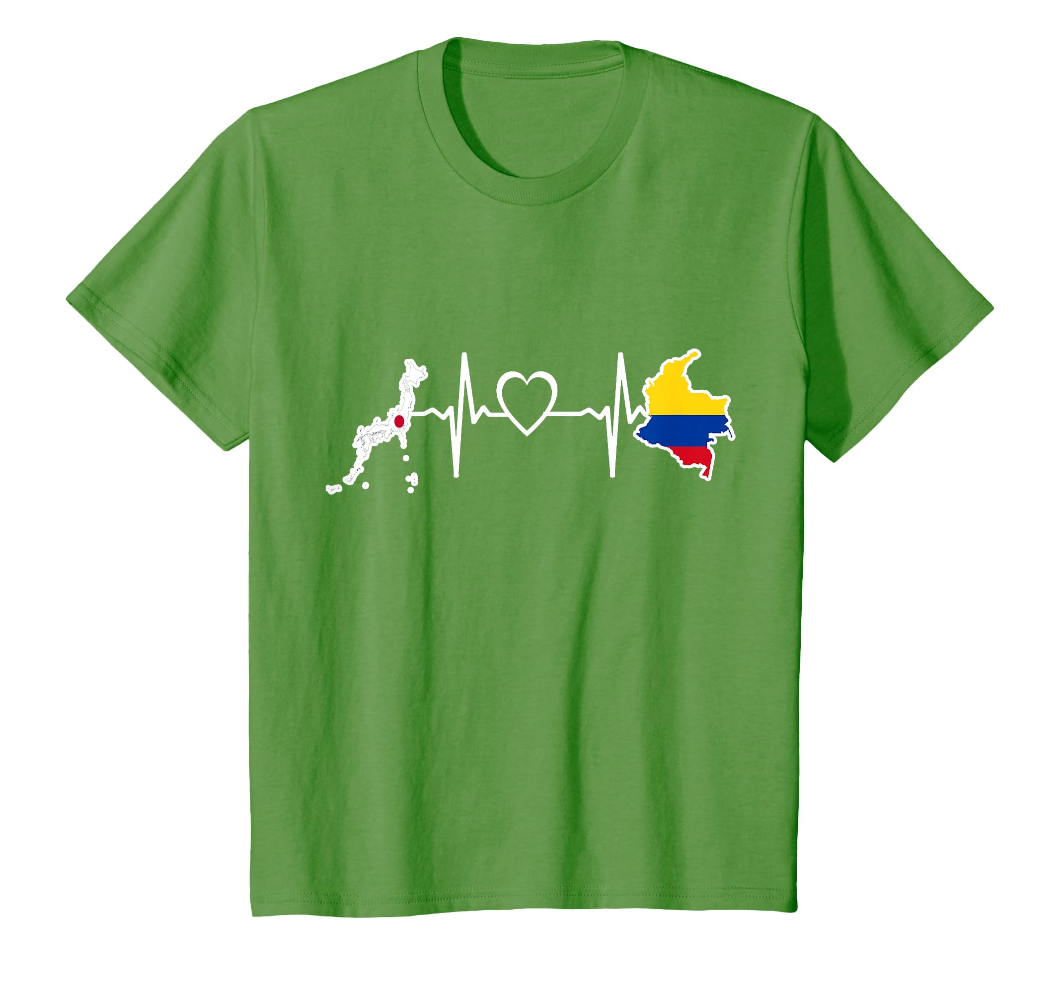 Colombia Japan Heartbeat Colombian T-Shirt - Graphic Print for Adults