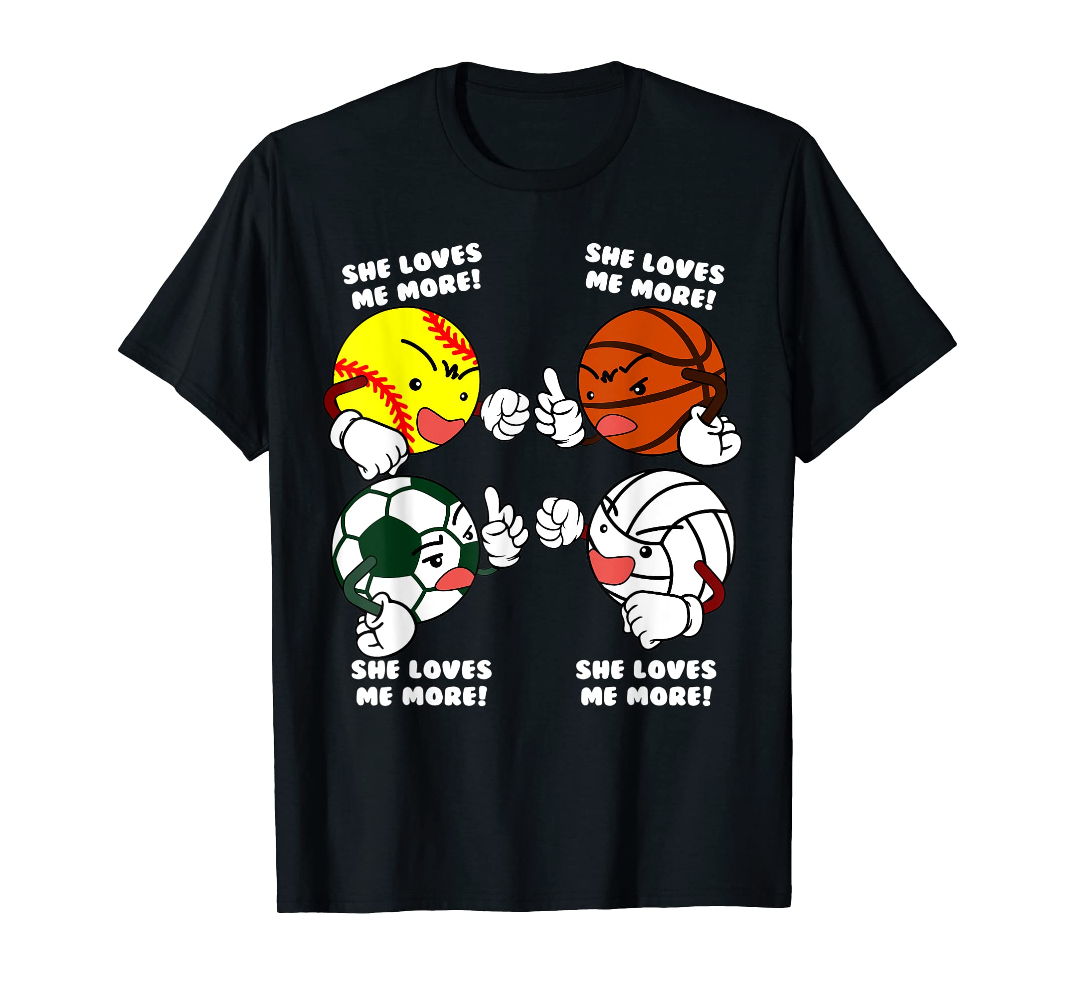 She Loves Me More Softball Soccer T-Shirt - Streetwear Style Men Women