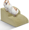 Dog Stairs for Small Dogs - High Density Foam Pet Steps, Extra Wide Dog Ramp with Non-Slip Bottom for High Beds, Couch and Sofa, Best for Dogs Injured, Older Doggy Cats,2 Steps, Camel